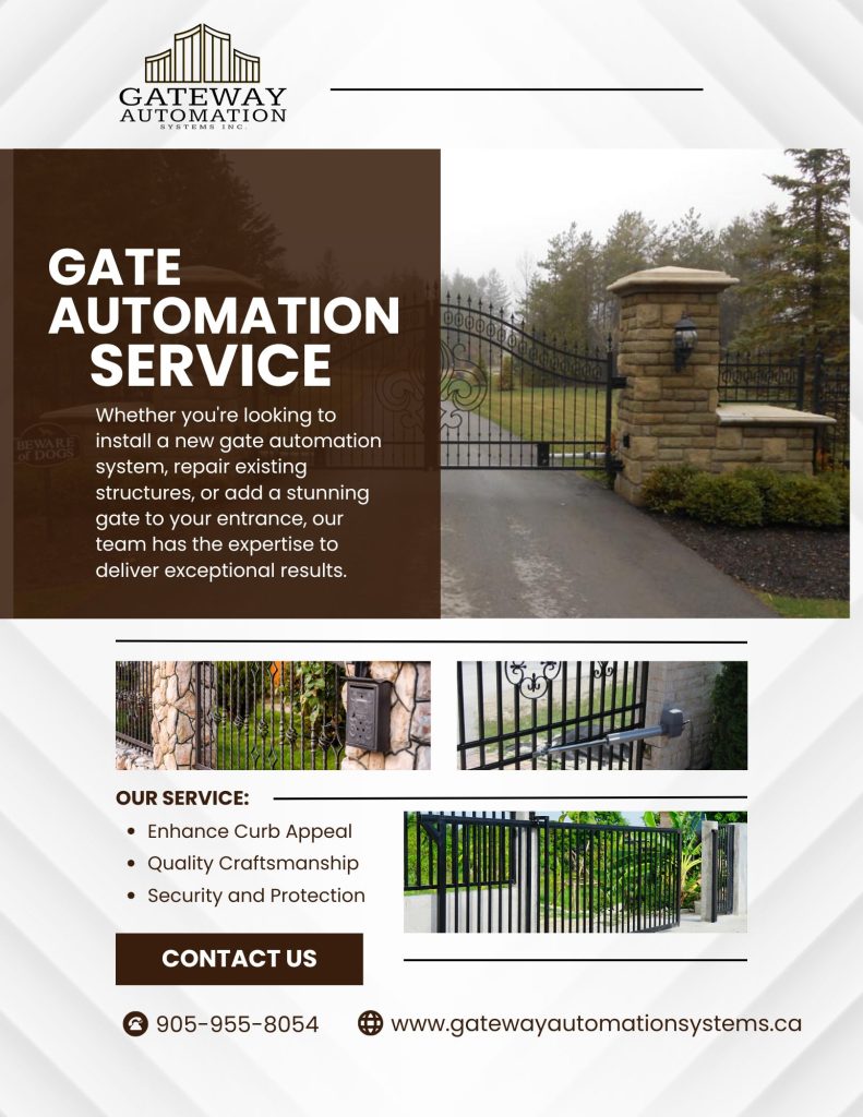 Contact - Guelph 7 | Gateway Automations | Gates for your estate Gateway Automation Services & Offerings Flyer - GTA